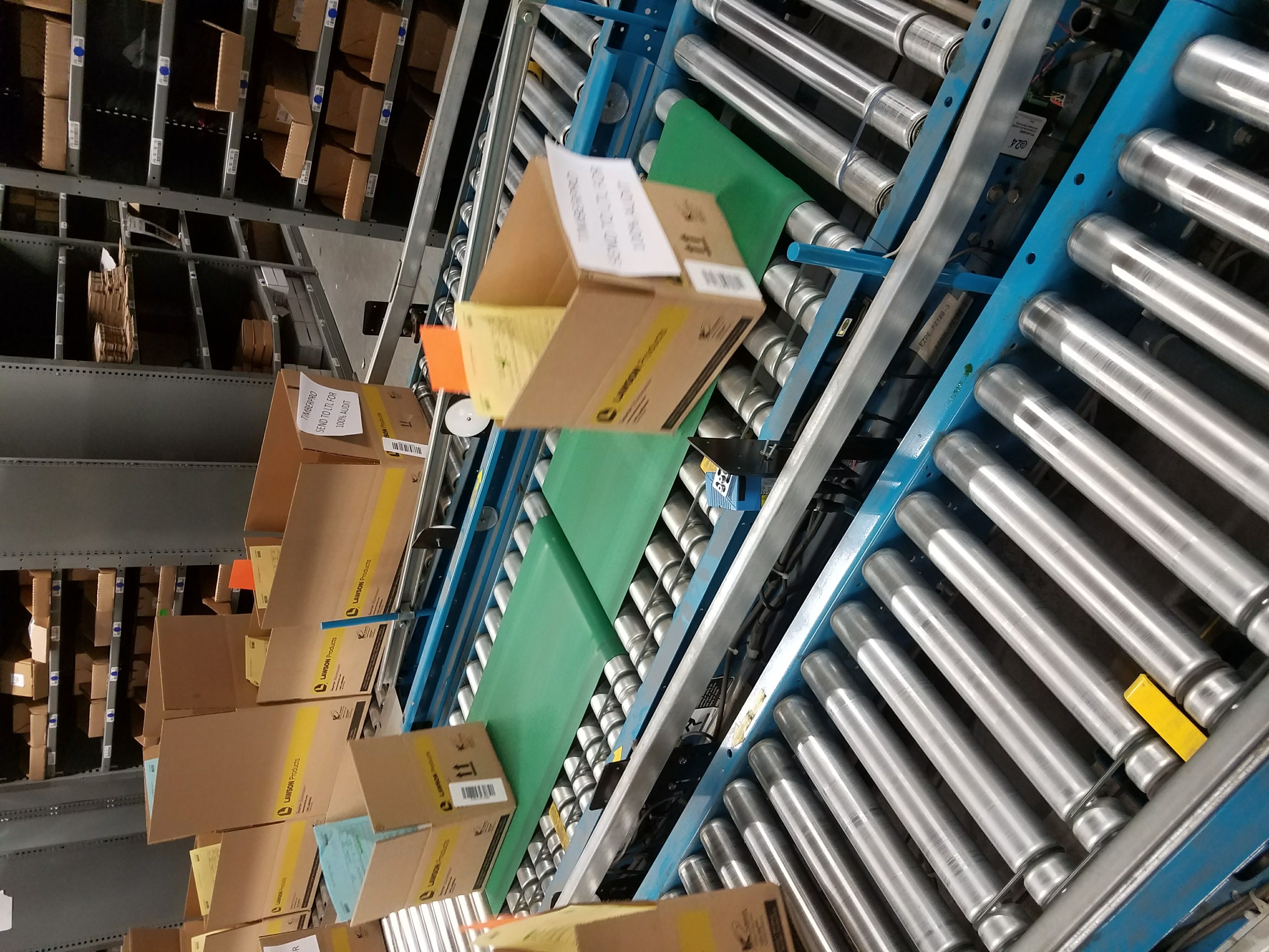 boxes on conveyor